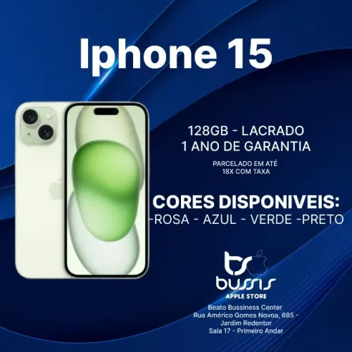 Iphone 15 128 Gb Verde| Lacrado Novo | Loja Fisica