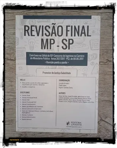 Livro: Revisão Final MP SP - Promotor de Justiça Substituto