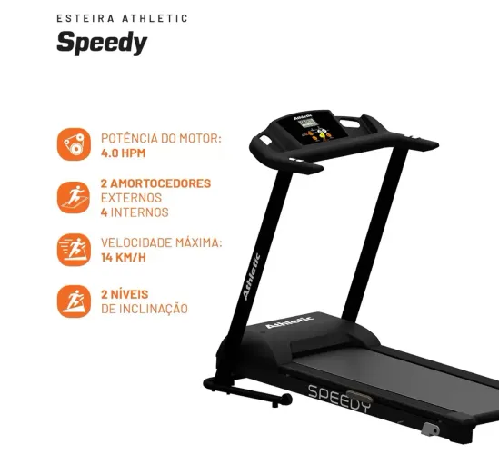 Esteira Athletic Speedy para caminhada e corrida 