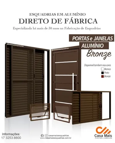 Portas e Janelas na cor Bronze Direto da Fabrica
