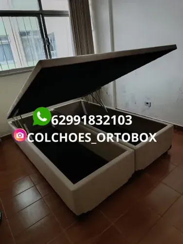 Cama box Baú Casal bi partido suporte de 200 kilos de cada lado