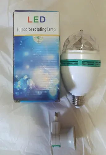 Lâmpada Led Colorida Giratória Para Festas e Reuniões com Adaptador de Tomada 25