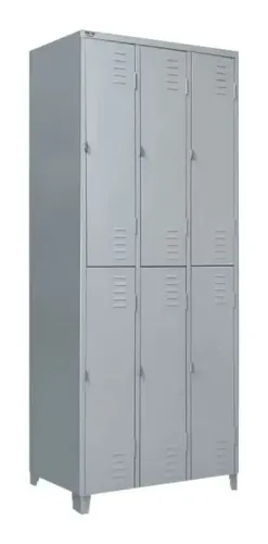 Armário Roupeiro de Aço Locker 6 Portas Grandes