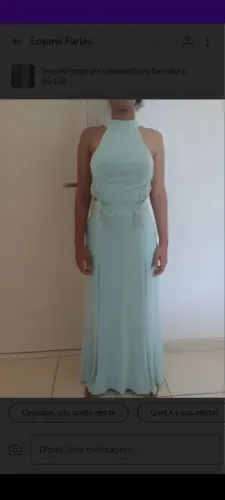 Vestido Longo Azul Claro para Casamento ou Formatura