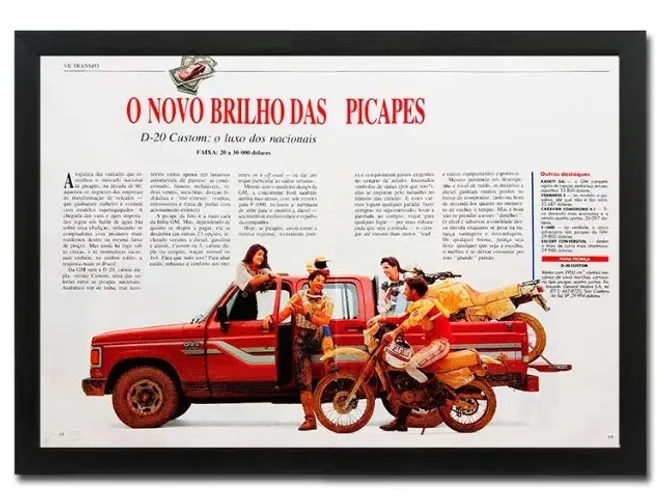 Chevrolet D20 - Quadro decorativo com propaganda ou matéria original de revista