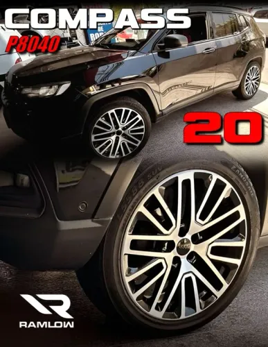 Roda aro 20 Jeep Compass preta com diamantado 4x110 jogo