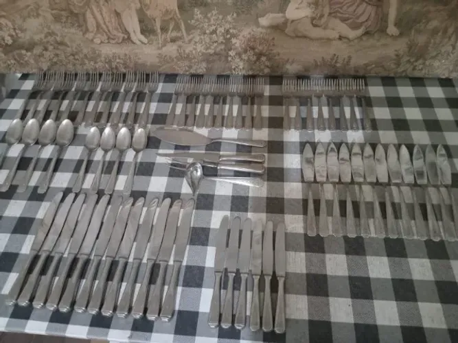 Faqueiro Jogo de Talheres Antigo e Clássico com 71 peças Marcol Inox