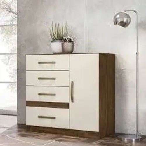 Cômoda Vênus Moval Castanho/Baunilha - Entrega Rápida! 