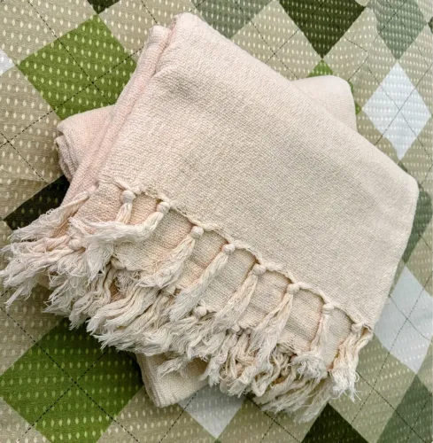 Cobertor/Manta Decorativa com Franjas