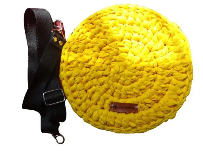Bolsa Crochê Fio De Malha - Transversal - Artesanal Média