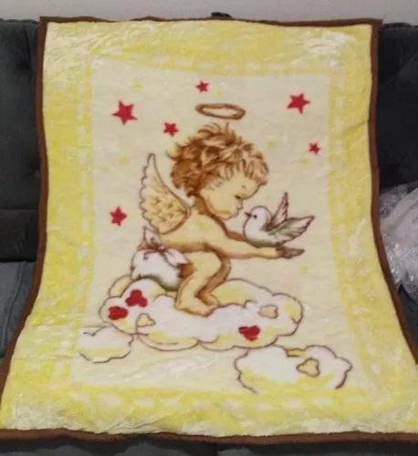Cobertor Duplo Infantil Anjo com Estrelas