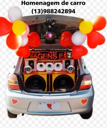 Carro com homenagem e mensagem por telefone