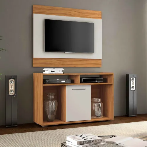 Conjunto Show 106 Painel mais Rack Freijo Trend.Off White Tx Notavel