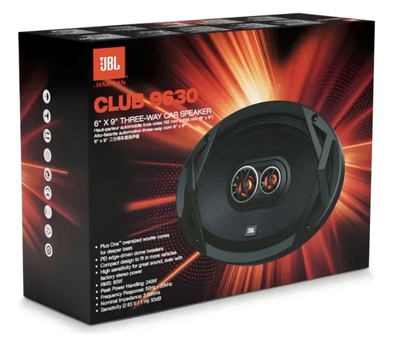 Alto Falantes Jbl Club 9630 - 240w 6x9'' (80w Rms) Preto - Preto (Usado)