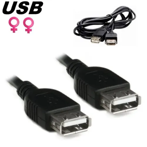 Cabo USB Fêmea para Fêmea 2 Metros