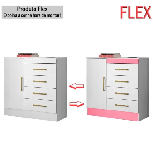 Cômoda Flex com sapateira  Montevidéu 91CM - ENTREGA HOJE !!! 