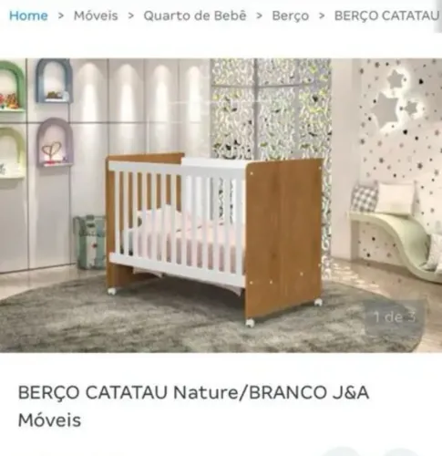 Berço Novo na caixa CATATAU Nature/BRANCO Novo na caixa