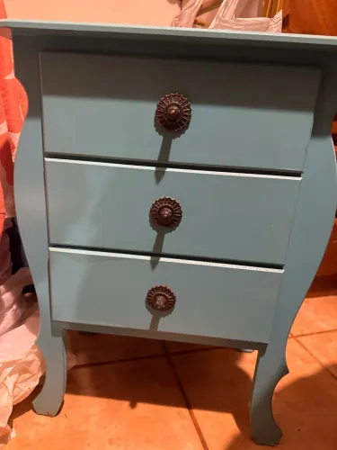 Criado mudo azul 3 gavetas MDF