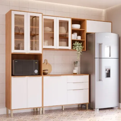 Cozinha Brilhante com vidro reflecta 100% MDF - Entrega e montagem grátis p/ Fortaleza