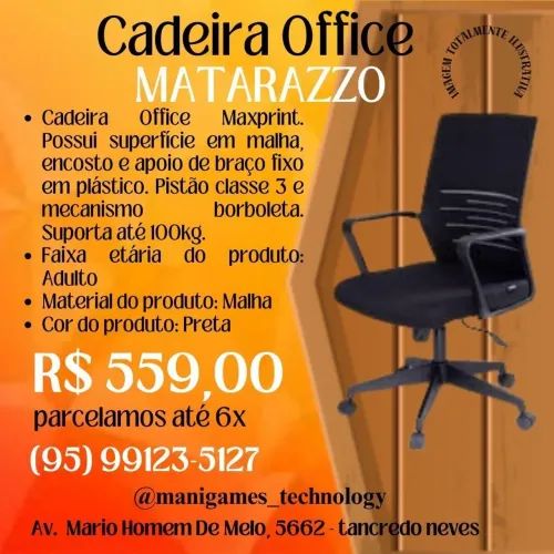 Cadeira Office Matarazzo - Preta
