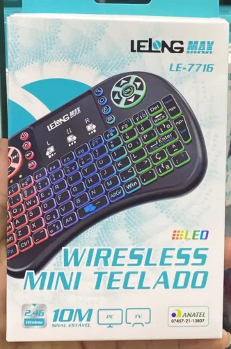 Mini Teclado Wireless LED Lelong LE-7716