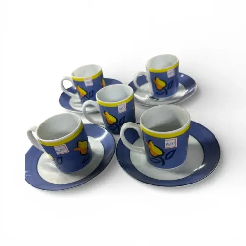Logo de chá 5 xícaras 4 pires porcelana
