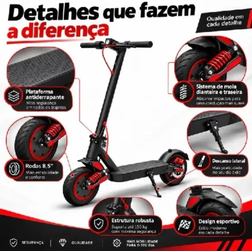 Patinete elétrico 500w de potência!