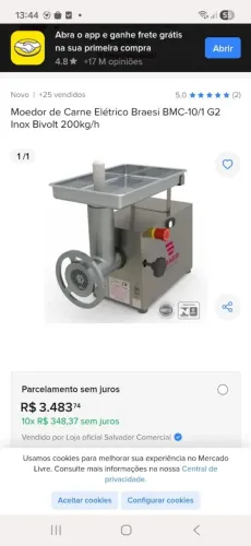 Moedor de carne - Marca: Braesi