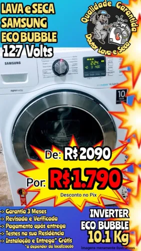 Máquina LAVA E SECA (Leia o Anúncio) TUDO OK! SAMSUNG 10.1 KG Garantia Entrega Grátis*!