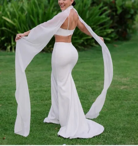 conjunto branco sereia de noiva 