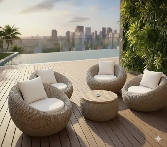 Conjunto de Poltronas Búzio em Corda Nautica