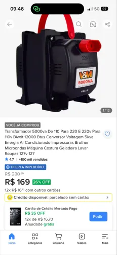 Transformador NOVO NUNCA USADO