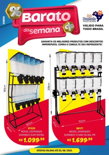 Dispenser de ração Durapets Organização, Praticidade e Durabilidade para o seu Pet Shop!
