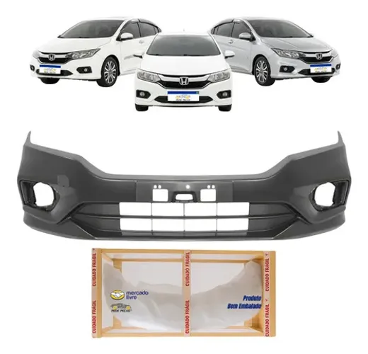 Parachoque Dianteiro Honda City 2018 2019 2020 Preto Liso Para Pintura