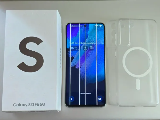 Samsung Galaxy S21 FE 5G 128GB Branco c/ Linhas Na Tela