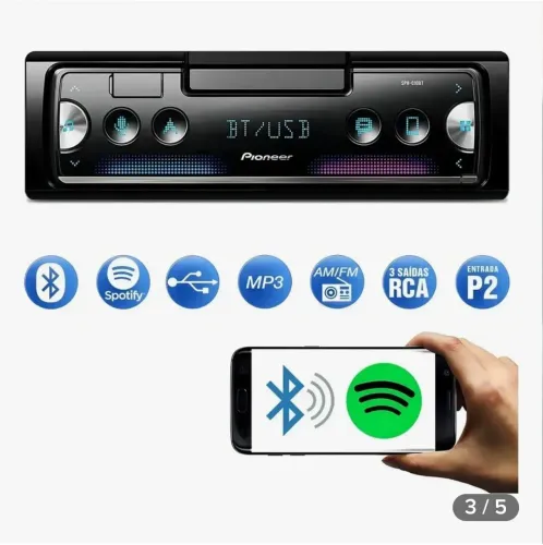 auto rádio Pioneer SPH C10BT com USB e bluetooth