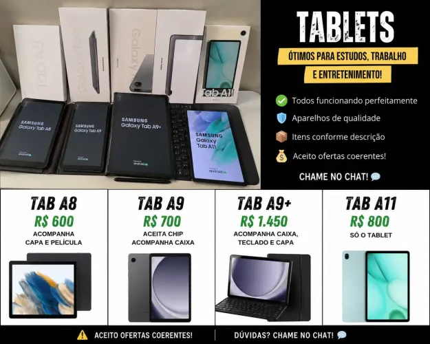 Tabltes A8/A9/A9+/A11 vários preços