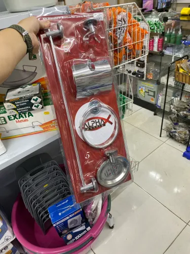 Kit para banheiro 5 peças inox
