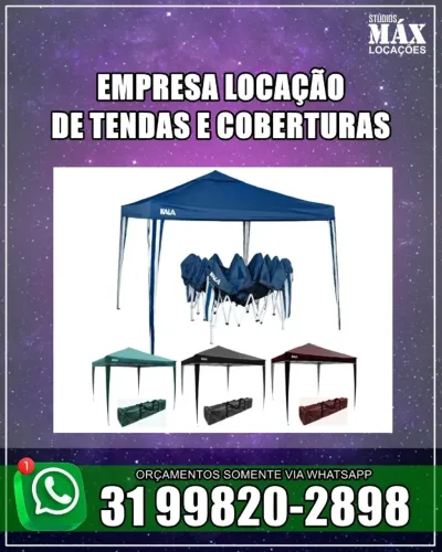 Empresa de locação de tendas e coberturas 3x3 