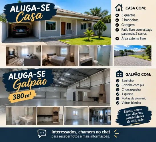 Alugo casa e galpão