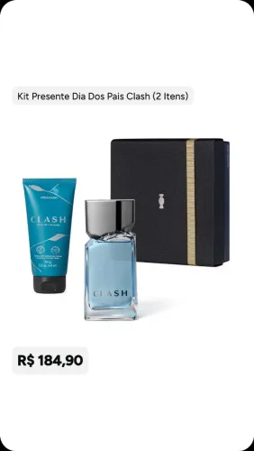 Kit Presente Dia dos Pais CLASH - O boticário ( Colônia + Creme P/ Barba + Caixa)