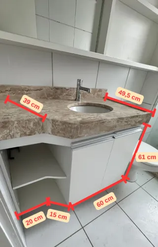 Armário Gabinete em MDF Branco