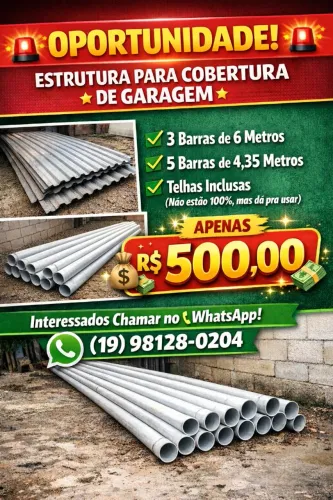 ESTRUTURA PARA COBERTURA DE GARAGEM