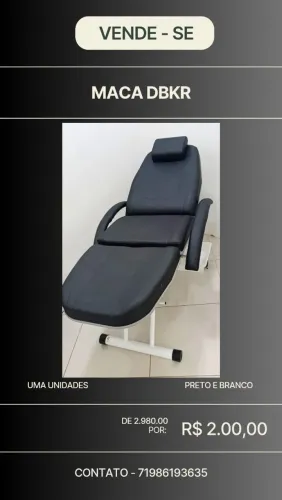 MACA RECLINÁVEL PARA SALÃO 