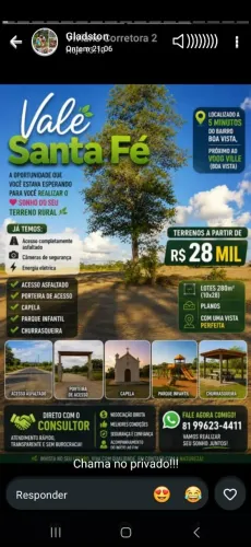 Vale Santa Fé CARUARU-PE,lotes com acesso asfaltado a 5 km do Panorama em caruaru