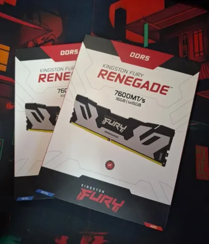 Kit Memória RAM 32GB (2x16GB) DDR5 7600MHz CL38 Kingston Fury Renegade Silver - LACRADO