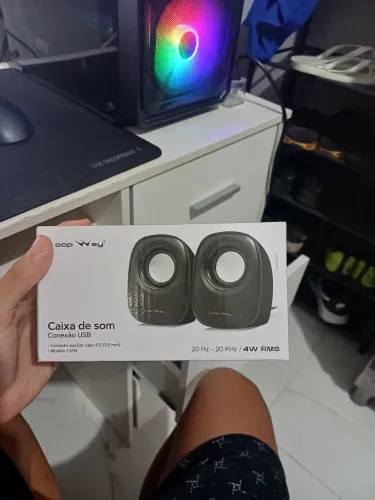Caixa de som 4w, CS93, USB, P2, Preta, Loop Way