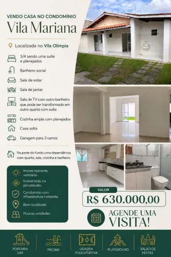 CASA 3/4 CONDOMÍNIO VILA MARIANA 