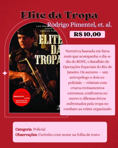 livro elite da tropa rodrigo pimentel