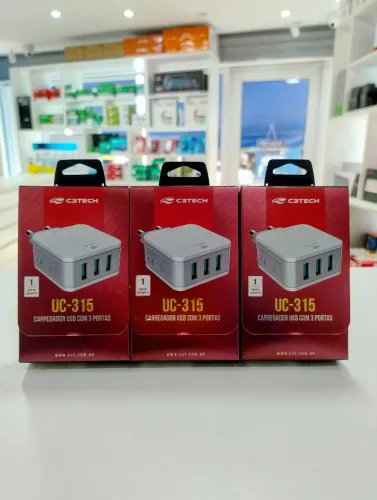 Lote Carregador C3Tech UC-315WH 3 Portas USB